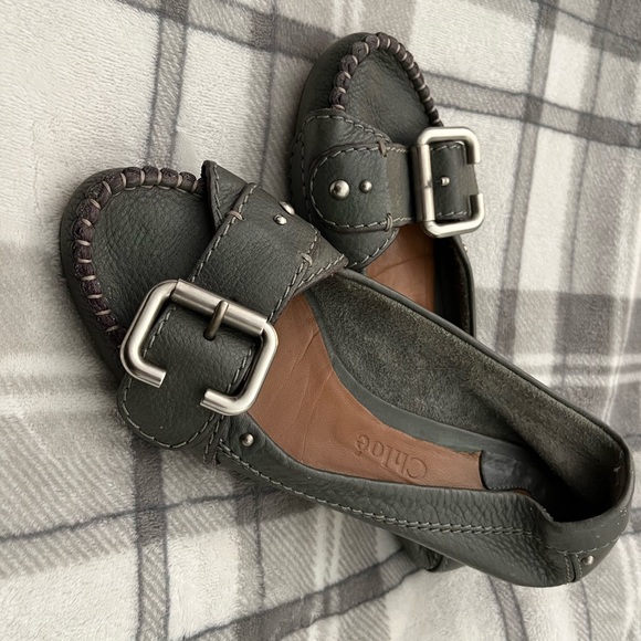 🌸Chloe paddington grey leather flats - Picture 2 of 8